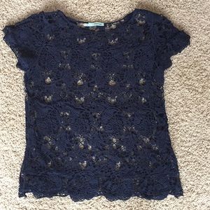 Maurice's Navy crocheted top